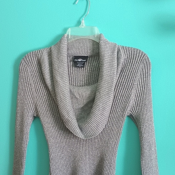 It's Our Time Sweaters - Jr. Size M, Silver/Gray, metallic sweater